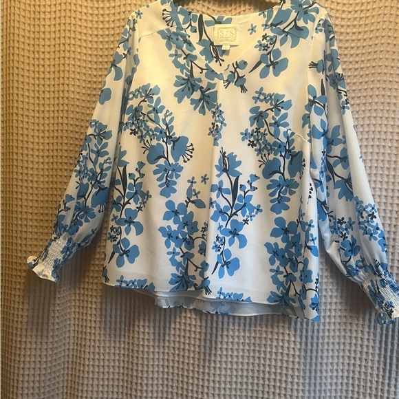 Sail to Sable STS Women’s Blouse | Blue Floral Print | Size M - Picture 8 of 8